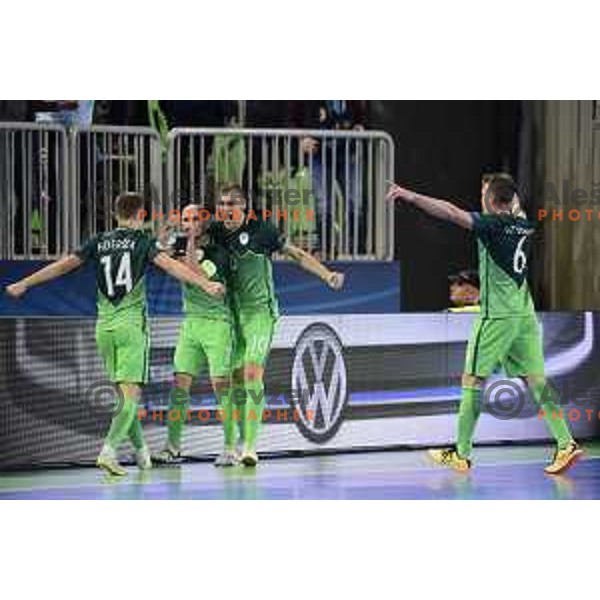 Alen Fetic of Slovenia in action during futsal match between Slovenia and Serbia at UEFA Futsal Euro 2018 in Stozice, Ljubljana on January 30, 2018