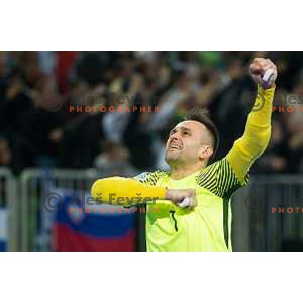 Damir Puskar of Slovenia in action during futsal match between Slovenia and Serbia at UEFA Futsal Euro 2018 in Stozice, Ljubljana on January 30, 2018