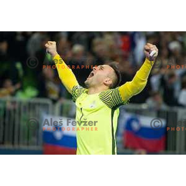 Damir Puskar of Slovenia in action during futsal match between Slovenia and Serbia at UEFA Futsal Euro 2018 in Stozice, Ljubljana on January 30, 2018