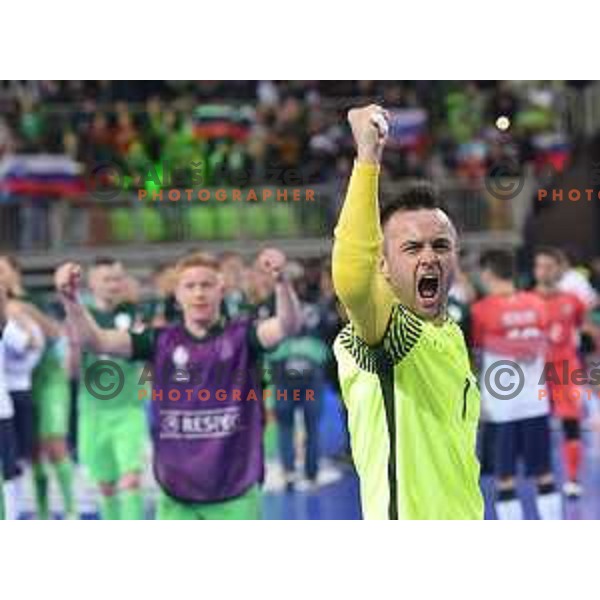 Damir Puskar of Slovenia in action during futsal match between Slovenia and Serbia at UEFA Futsal Euro 2018 in Stozice, Ljubljana on January 30, 2018