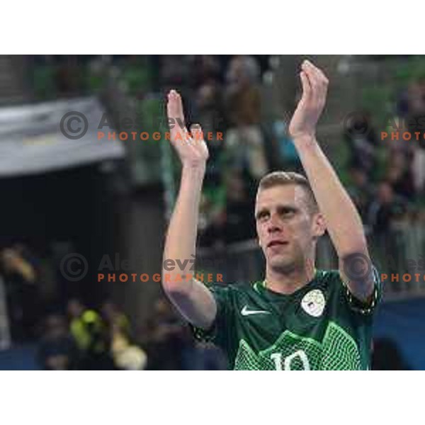 Alen Fetic of Slovenia in action during futsal match between Slovenia and Serbia at UEFA Futsal Euro 2018 in Stozice, Ljubljana on January 30, 2018