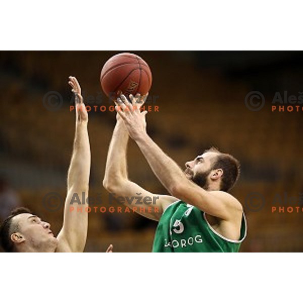 Nikola Miljkovic of Zlatorog during Nova KBM league basketball match between Ilirija and Zlatorog Lasko in Tivoli Hall, Ljubljana, Slovenia on February 4, 2018