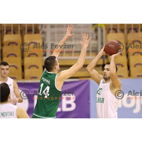 Stipe Modric of Ilirija action during Nova KBM league basketball match between Ilirija and Zlatorog Lasko in Tivoli Hall, Ljubljana, Slovenia on February 4, 2018