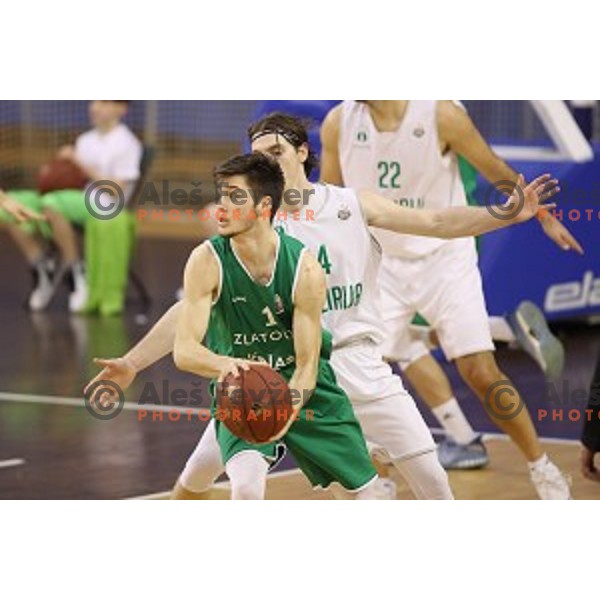 Zan Vodiskar of Zlatorog during Nova KBM league basketball match between Ilirija and Zlatorog Lasko in Tivoli Hall, Ljubljana, Slovenia on February 4, 2018