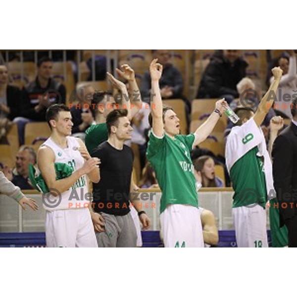 Zan Mark Sisko , Luka Voncina of Ilirija action during Nova KBM league basketball match between Ilirija and Zlatorog Lasko in Tivoli Hall, Ljubljana, Slovenia on February 4, 2018