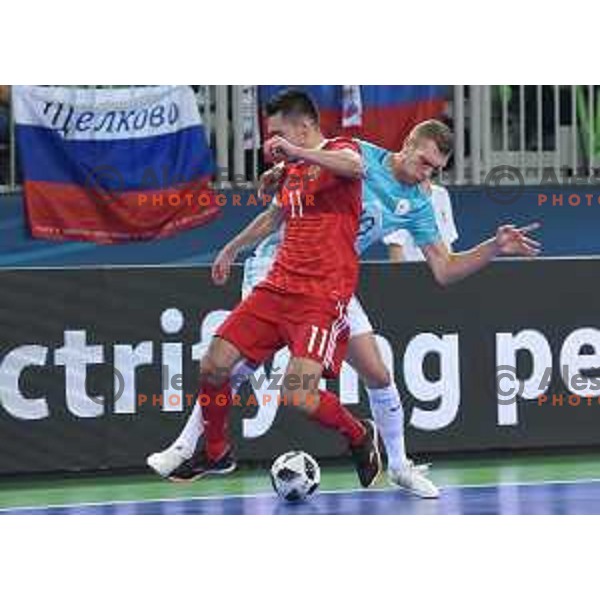 of Slovenia in action during futsal match between Slovenia and Russia in quarter-final of UEFA Futsal Euro 2018 in Stozice, Ljubljana on February 5, 2018