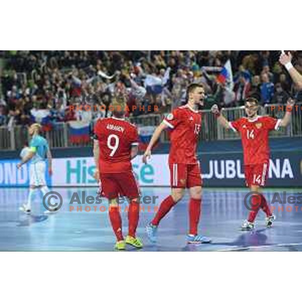 of Slovenia in action during futsal match between Slovenia and Russia in quarter-final of UEFA Futsal Euro 2018 in Stozice, Ljubljana on February 5, 2018