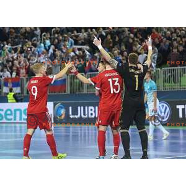 of Slovenia in action during futsal match between Slovenia and Russia in quarter-final of UEFA Futsal Euro 2018 in Stozice, Ljubljana on February 5, 2018