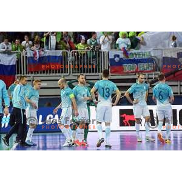 of Slovenia in action during futsal match between Slovenia and Russia in quarter-final of UEFA Futsal Euro 2018 in Stozice, Ljubljana on February 5, 2018