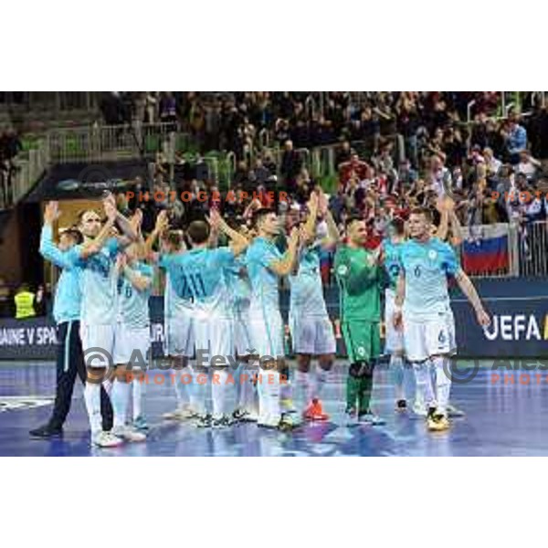 of Slovenia in action during futsal match between Slovenia and Russia in quarter-final of UEFA Futsal Euro 2018 in Stozice, Ljubljana on February 5, 2018