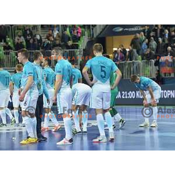 of Slovenia in action during futsal match between Slovenia and Russia in quarter-final of UEFA Futsal Euro 2018 in Stozice, Ljubljana on February 5, 2018