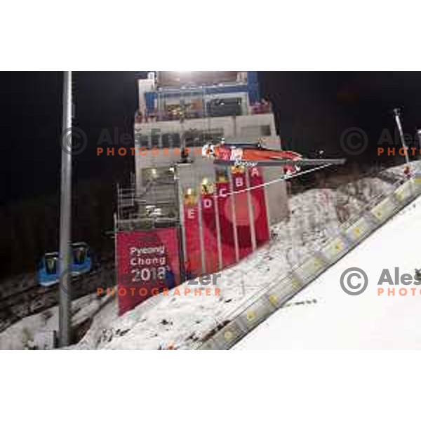 Mackenzie Boyd-Clowes (CAN) at Ski jumping Normal hill practice during PyeongChang 2018 Winter Olympic Games, South Korea on February 8, 2018