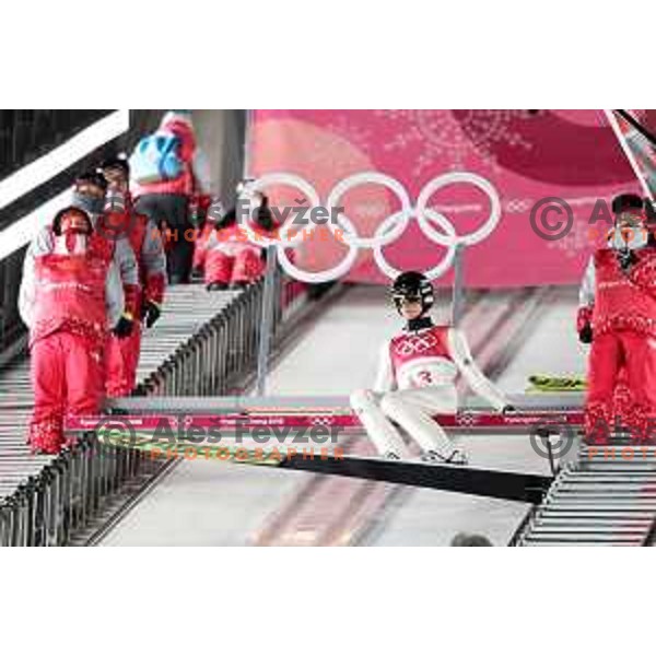 Peter Prevc (SLO) at Ski jumping Men\'s Normal Hill Individual Qaulification during PyeongChang 2018 Winter Olympic Games, South Korea on February 8, 2018