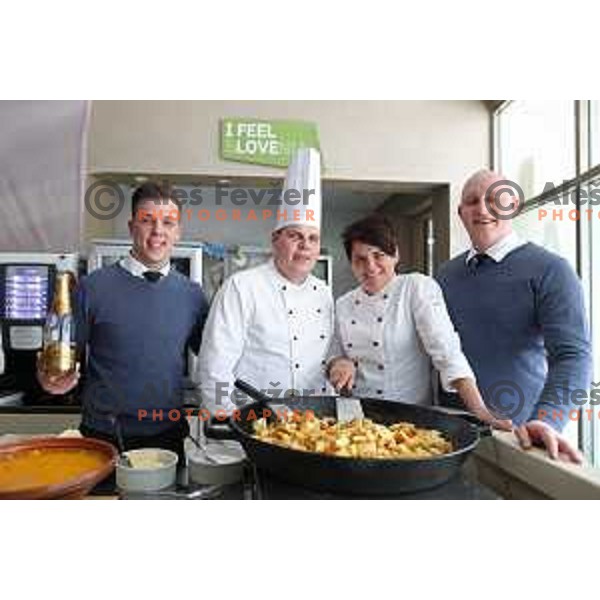 Jezersek catering staff working in Slovenia House during PyeongChang 2018 Winter Olympic Games, South Korea on February 9, 2018