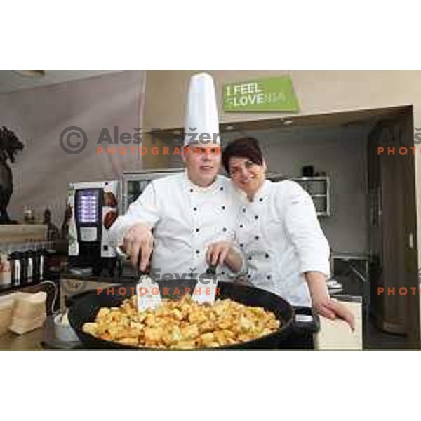 Jezersek catering staff working in Slovenia House during PyeongChang 2018 Winter Olympic Games, South Korea on February 9, 2018