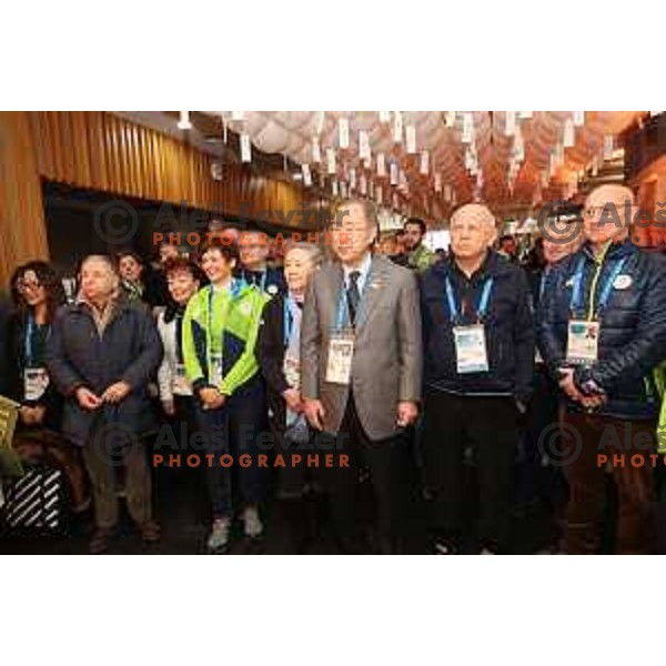 Jean Todt, Maja Makovec Brencic and Ban Ki Moon at Official Opening Slovenia house during PyeongChang 2018 Winter Olympic Games, South Korea on February 10, 2018