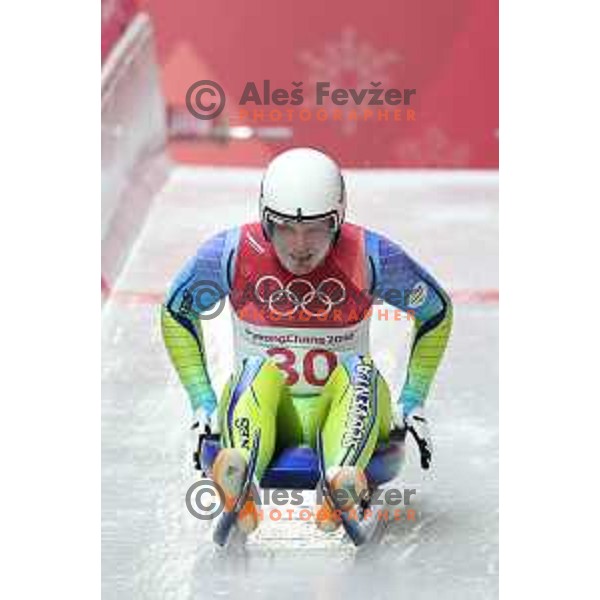 Tilen Sirse (SLO) competing in Luge at Sliding centre during PyeongChang 2018 Winter Olympic Games, South Korea on February 10, 2018
