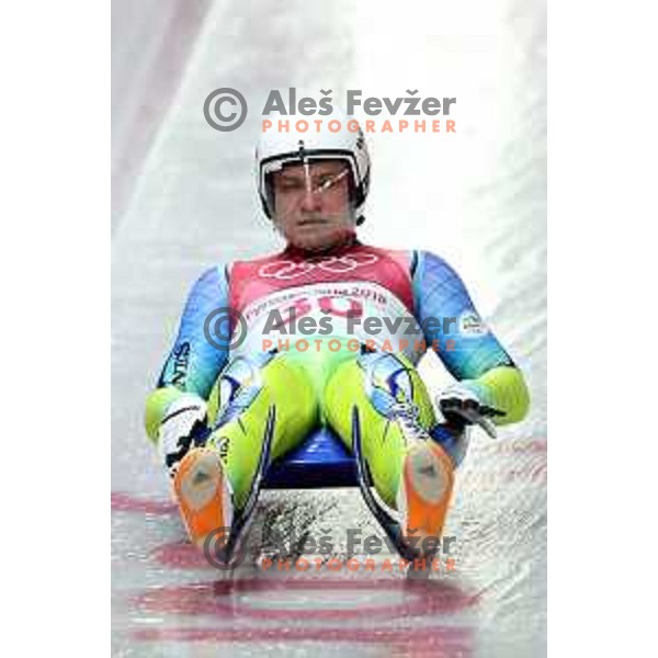 Tilen Sirse (SLO) competing in Luge at Sliding centre during PyeongChang 2018 Winter Olympic Games, South Korea on February 10, 2018