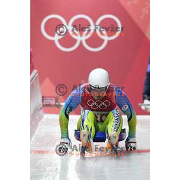 Tilen Sirse (SLO) competing in Luge at Sliding centre during PyeongChang 2018 Winter Olympic Games, South Korea on February 10, 2018