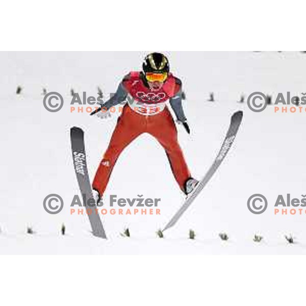 Tilen Bartol (SLO) during first round jump at Ski jumping Normal hill comptition during PyeongChang 2018 Winter Olympic Games, South Korea on February 10, 2018