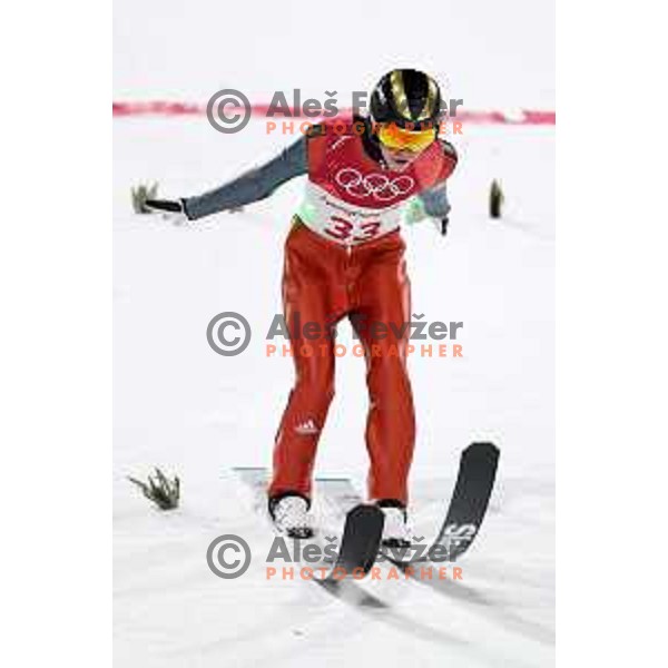 Tilen Bartol (SLO) during first round jump at Ski jumping Normal hill comptition during PyeongChang 2018 Winter Olympic Games, South Korea on February 10, 2018