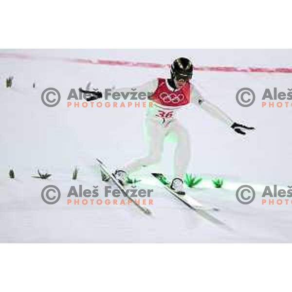 Peter Prevc (SLO) during first round jump at Ski jumping Normal hill comptition during PyeongChang 2018 Winter Olympic Games, South Korea on February 10, 2018