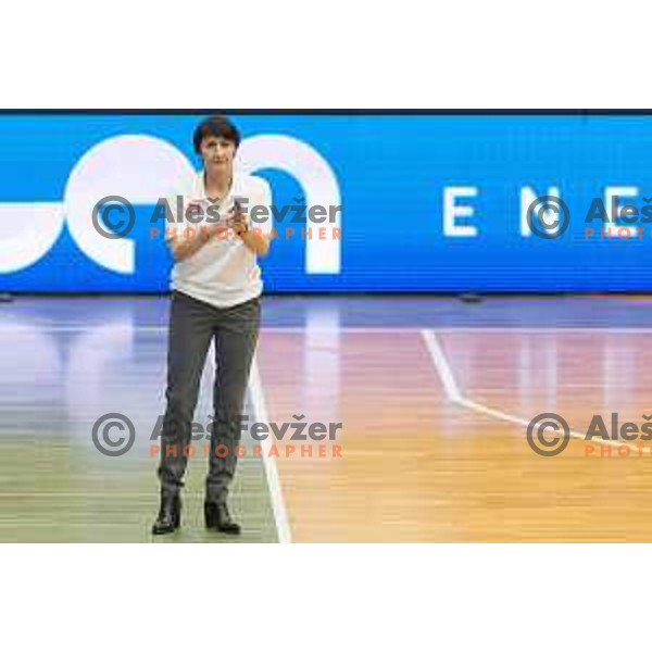Valerie Garnier, head coach of team France during Women’s EuroBasket 2019 Qualifiers basketball match between Slovenia and France, played in Arena Gimnazija Celje-Center, Celje, Slovenia on February 10, 2018