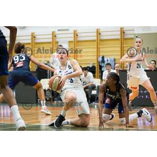 Teja Oblak of team Slovenia in action during Women’s EuroBasket 2019 Qualifiers basketball match between Slovenia and France, played in Arena Gimnazija Celje-Center, Celje, Slovenia on February 10, 2018