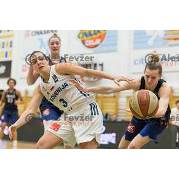 Teja Oblak of team Slovenia in action during Women’s EuroBasket 2019 Qualifiers basketball match between Slovenia and France, played in Arena Gimnazija Celje-Center, Celje, Slovenia on February 10, 2018