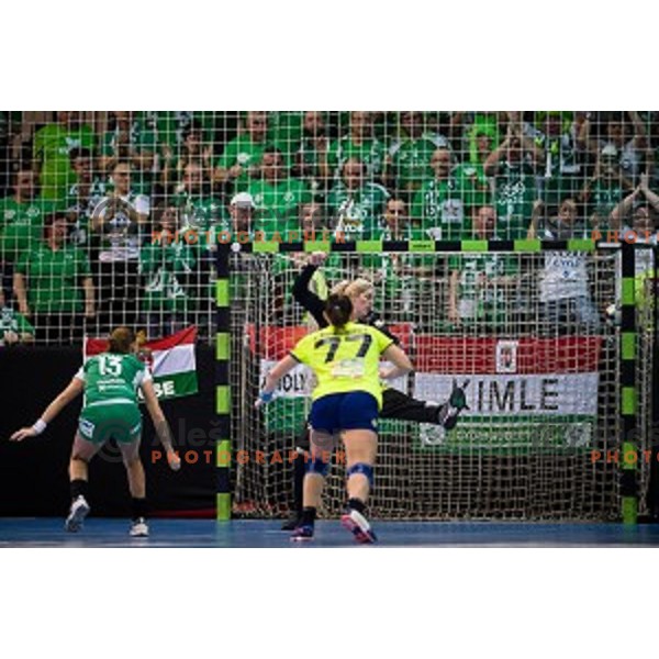Misa Marinsek in action during EHF Women\'s Champions league handball match between Krim Merkator and Gyori AUDI ETO in Kodeljevo, Ljubljana, Slovenia on February 10, 2018