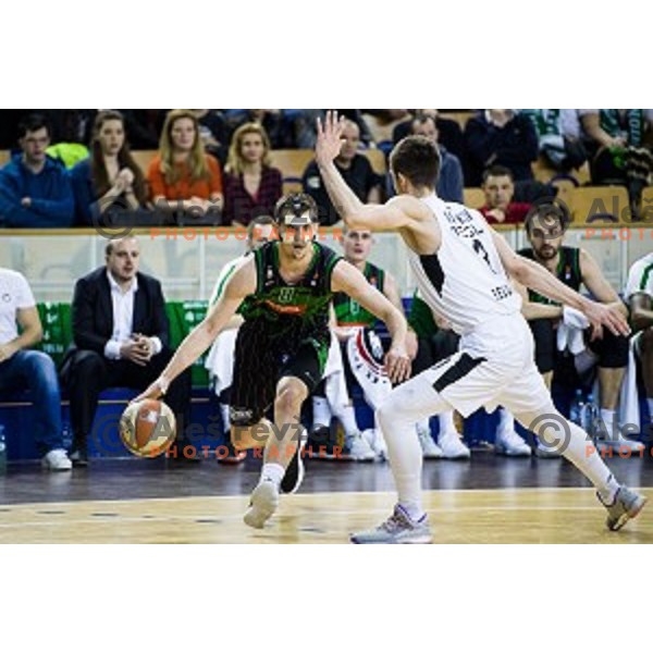 in action during ABA Liga basketball match between Petrol Olimpija and Partizan, Tivoli, Ljubljana, Slovenia on February 10, 2018