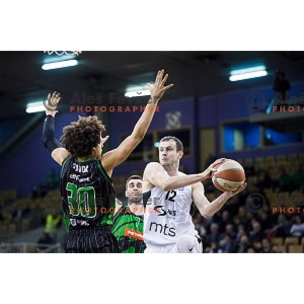 in action during ABA Liga basketball match between Petrol Olimpija and Partizan, Tivoli, Ljubljana, Slovenia on February 10, 2018