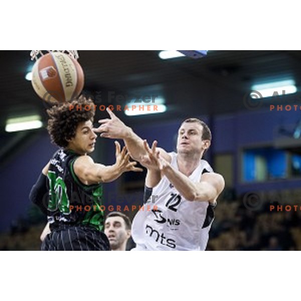 in action during ABA Liga basketball match between Petrol Olimpija and Partizan, Tivoli, Ljubljana, Slovenia on February 10, 2018