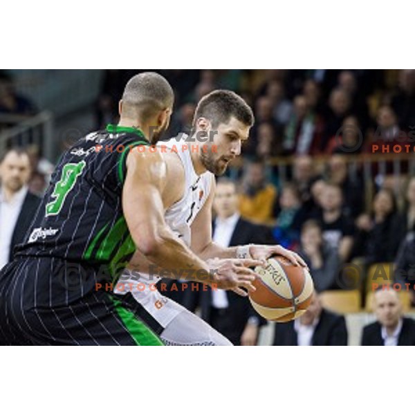 in action during ABA Liga basketball match between Petrol Olimpija and Partizan, Tivoli, Ljubljana, Slovenia on February 10, 2018