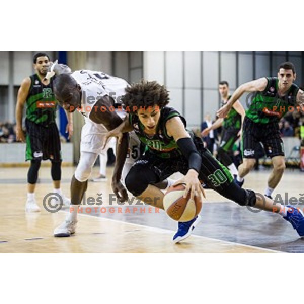 in action during ABA Liga basketball match between Petrol Olimpija and Partizan, Tivoli, Ljubljana, Slovenia on February 10, 2018