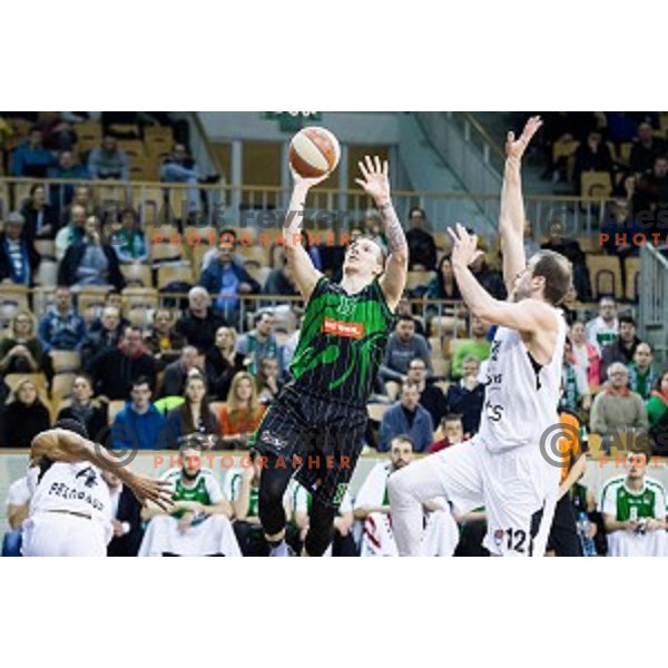in action during ABA Liga basketball match between Petrol Olimpija and Partizan, Tivoli, Ljubljana, Slovenia on February 10, 2018