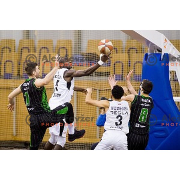 in action during ABA Liga basketball match between Petrol Olimpija and Partizan, Tivoli, Ljubljana, Slovenia on February 10, 2018