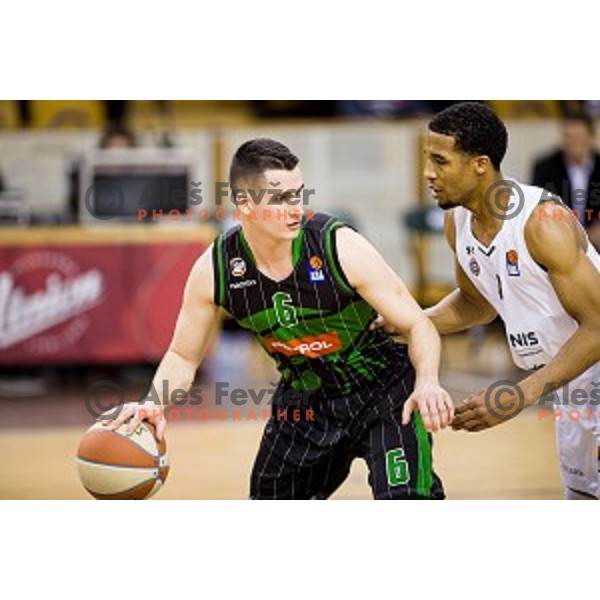 in action during ABA Liga basketball match between Petrol Olimpija and Partizan, Tivoli, Ljubljana, Slovenia on February 10, 2018