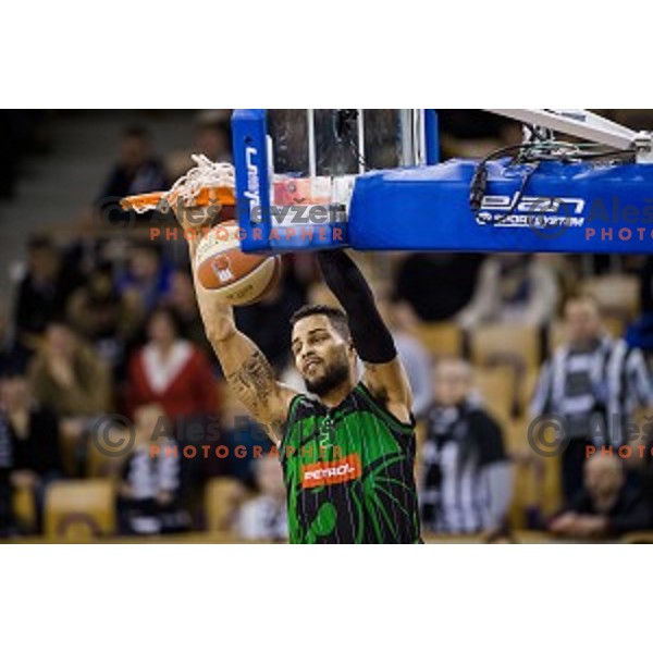 in action during ABA Liga basketball match between Petrol Olimpija and Partizan, Tivoli, Ljubljana, Slovenia on February 10, 2018