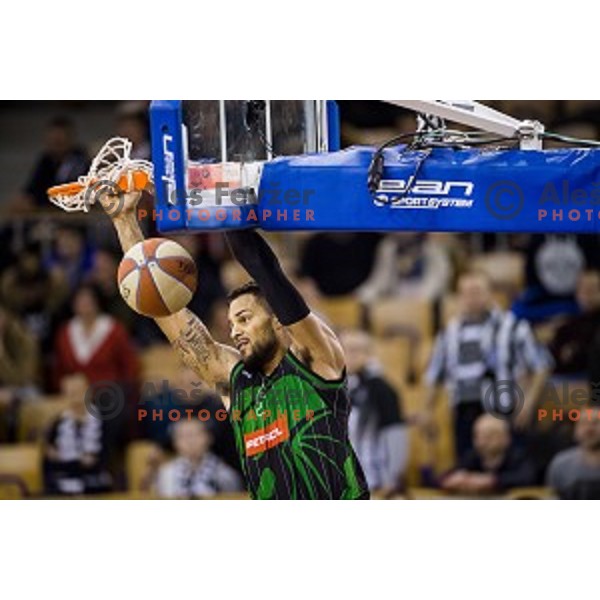 in action during ABA Liga basketball match between Petrol Olimpija and Partizan, Tivoli, Ljubljana, Slovenia on February 10, 2018