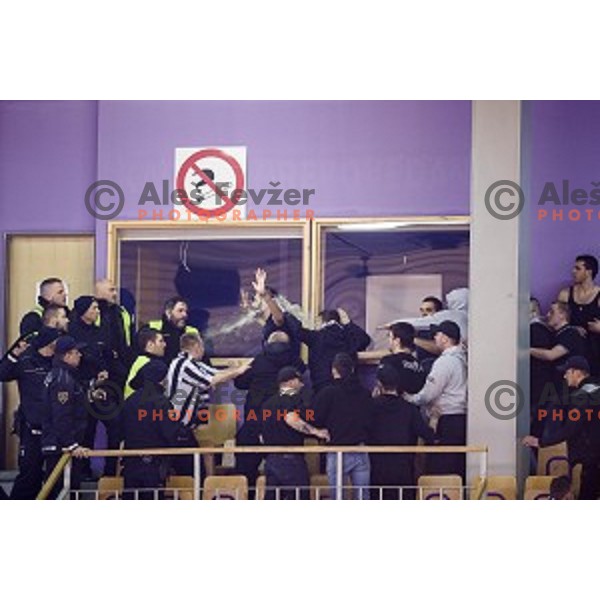 in action during ABA Liga basketball match between Petrol Olimpija and Partizan, Tivoli, Ljubljana, Slovenia on February 10, 2018