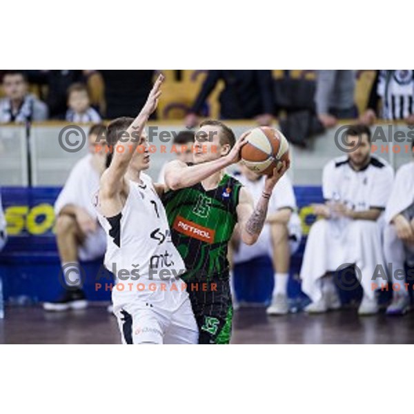 in action during ABA Liga basketball match between Petrol Olimpija and Partizan, Tivoli, Ljubljana, Slovenia on February 10, 2018