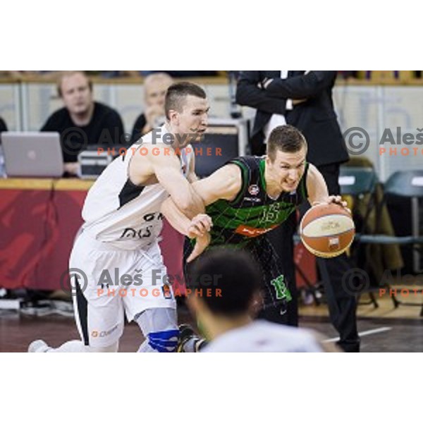 in action during ABA Liga basketball match between Petrol Olimpija and Partizan, Tivoli, Ljubljana, Slovenia on February 10, 2018
