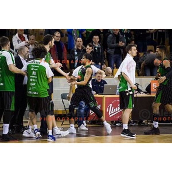 in action during ABA Liga basketball match between Petrol Olimpija and Partizan, Tivoli, Ljubljana, Slovenia on February 10, 2018