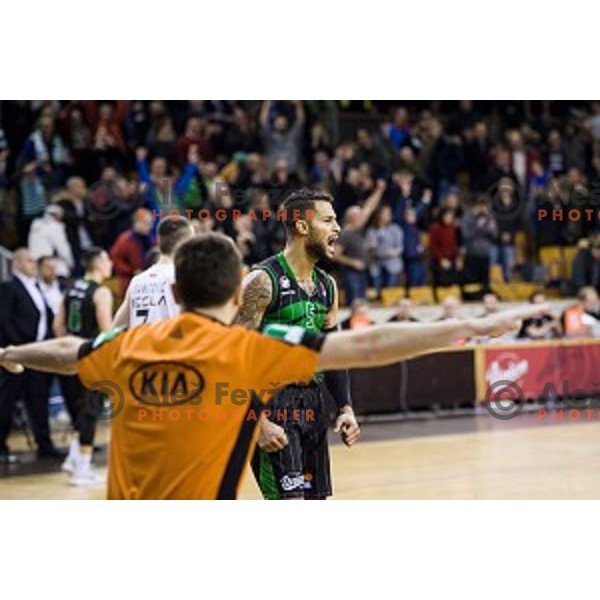 in action during ABA Liga basketball match between Petrol Olimpija and Partizan, Tivoli, Ljubljana, Slovenia on February 10, 2018
