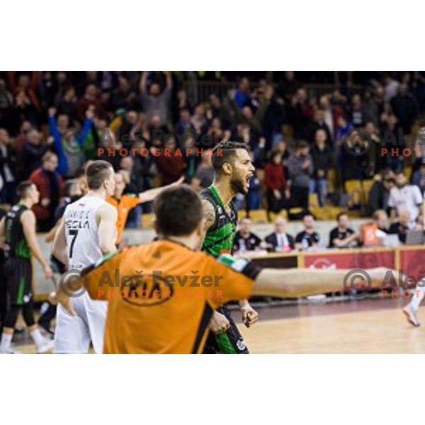 in action during ABA Liga basketball match between Petrol Olimpija and Partizan, Tivoli, Ljubljana, Slovenia on February 10, 2018