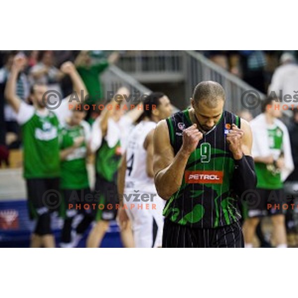 in action during ABA Liga basketball match between Petrol Olimpija and Partizan, Tivoli, Ljubljana, Slovenia on February 10, 2018