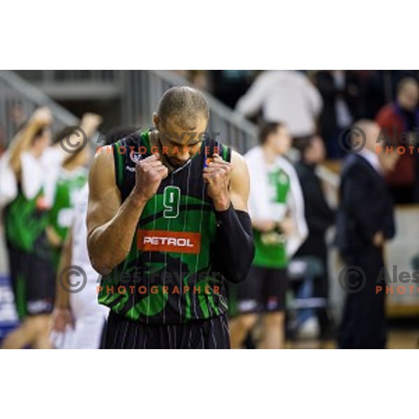 in action during ABA Liga basketball match between Petrol Olimpija and Partizan, Tivoli, Ljubljana, Slovenia on February 10, 2018