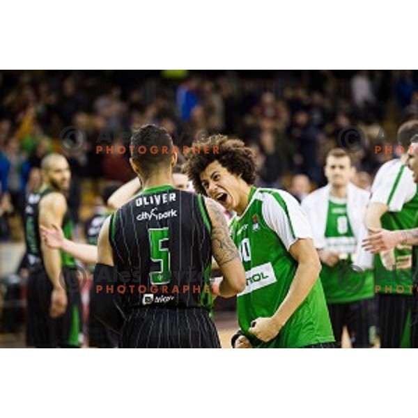 in action during ABA Liga basketball match between Petrol Olimpija and Partizan, Tivoli, Ljubljana, Slovenia on February 10, 2018