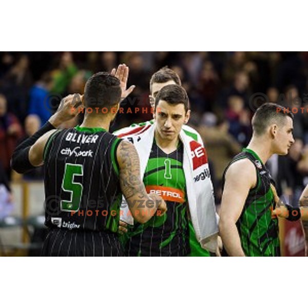 in action during ABA Liga basketball match between Petrol Olimpija and Partizan, Tivoli, Ljubljana, Slovenia on February 10, 2018
